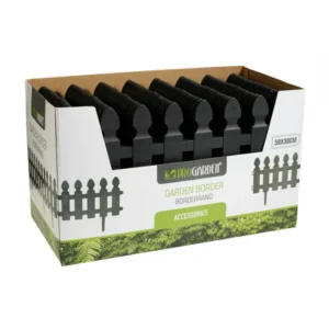 Lot de 6 Clôtures de Jardin 50x30 cm Noir Mat