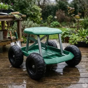 Tabouret de jardin à roulettes 49,5x43x30,5cm - Charge max 200kg